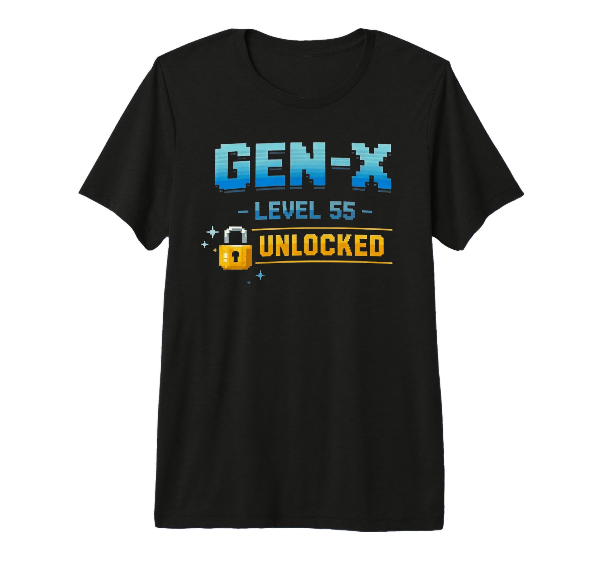 Gen X Level 55 Unlocked Gamer Birthday T-Shirt - Fun Novelty Design Unisex - T-Shirt, Sweatshirt, Hoodie