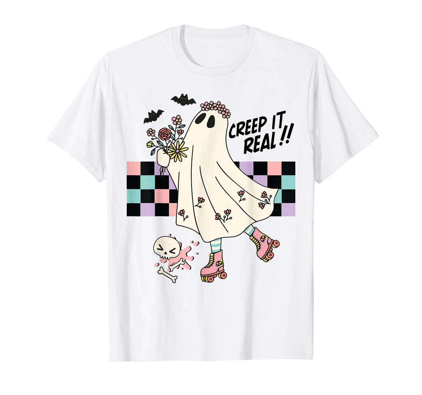 Roller Skate Spooky Creep It Real T-Shirt - Custom Art Print Men Women - T-Shirt, Sweatshirt, Hoodie
