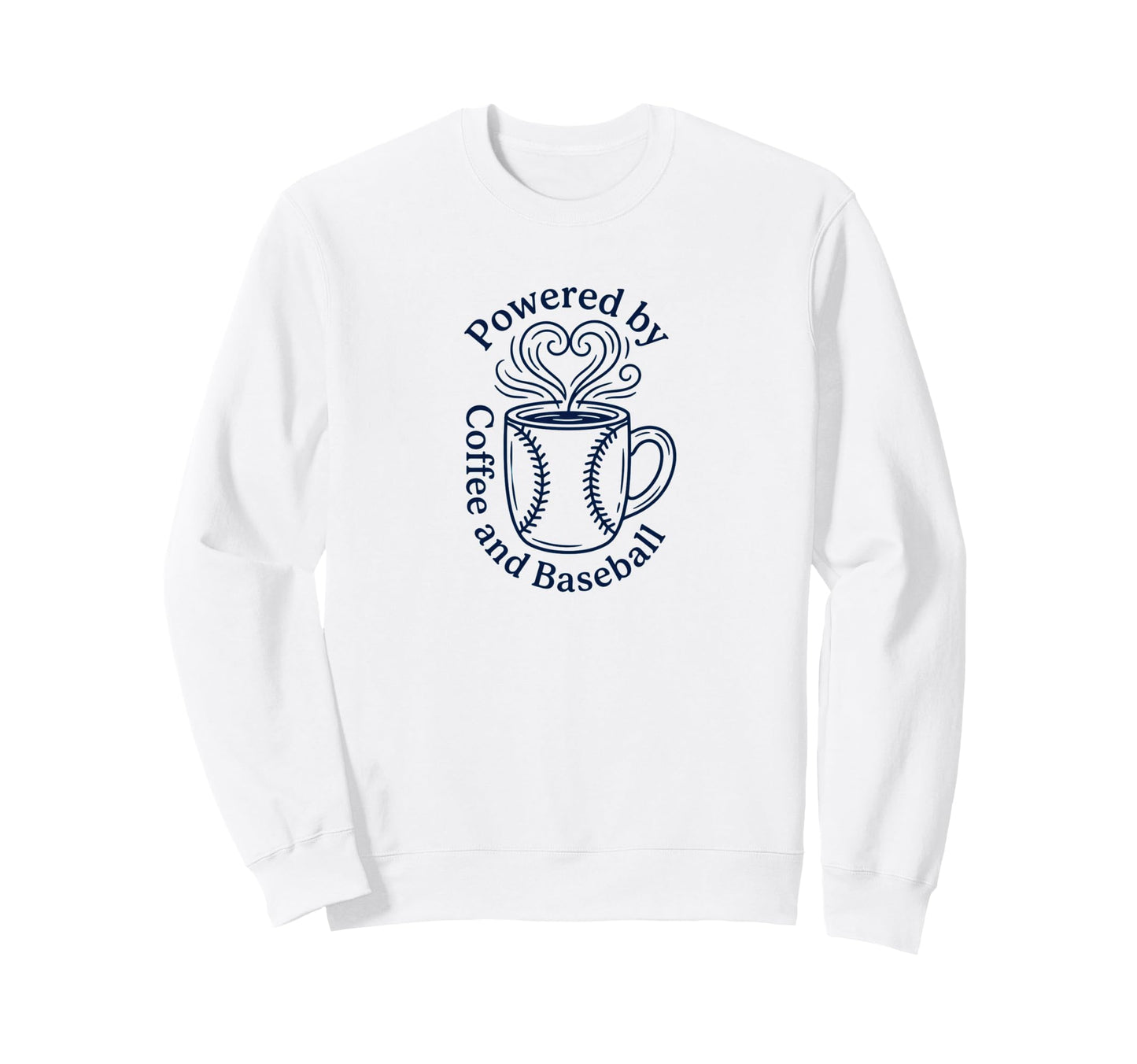 Powered Coffee And Baseball Fan Sweatshirt - Minimalist Print Unisex - T-Shirt, Sweatshirt, Hoodie