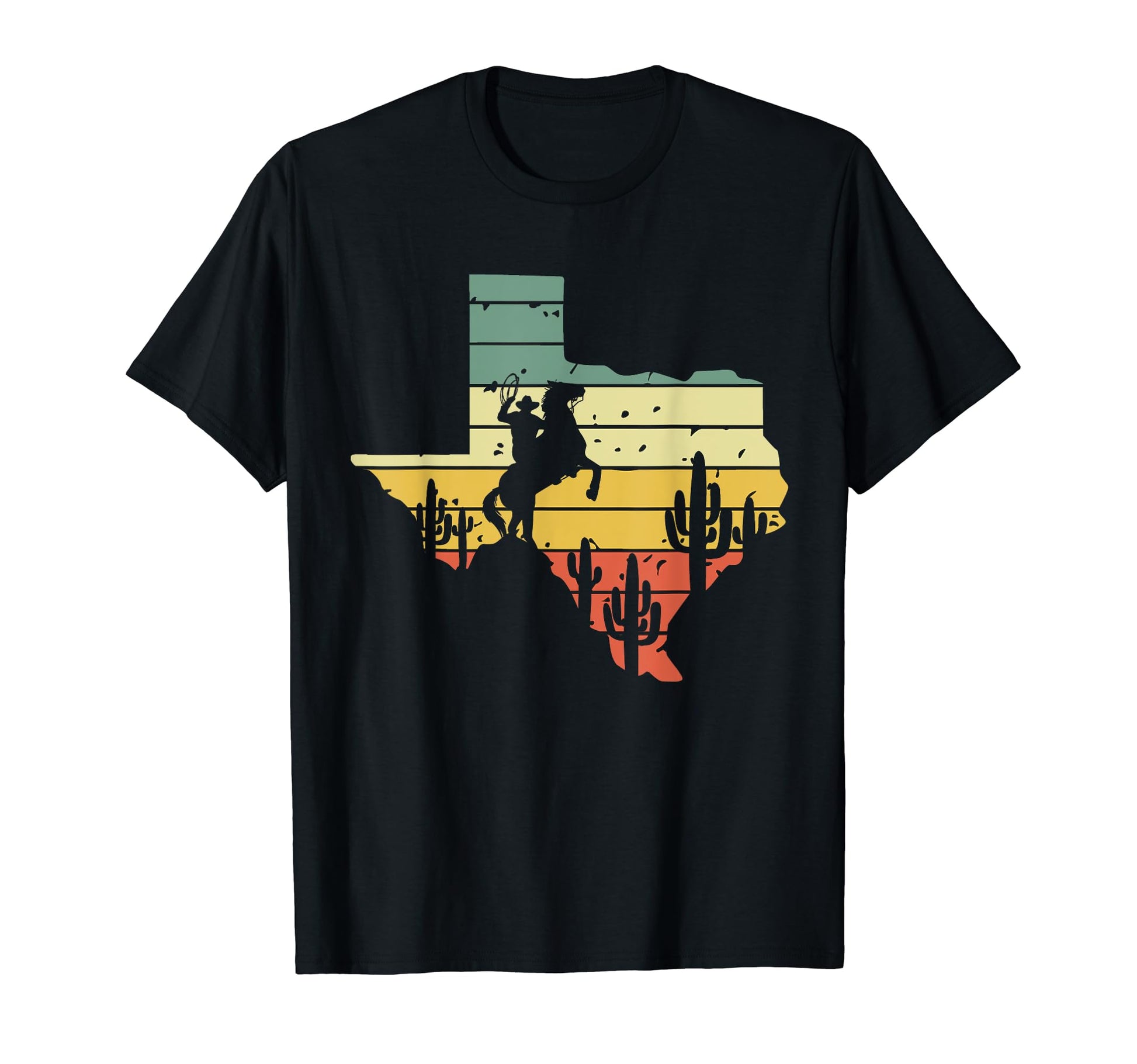 Texas Cowboy Sunset Texas Map Texan T-Shirt - Aesthetic Graphic for Adults - T-Shirt, Sweatshirt, Hoodie