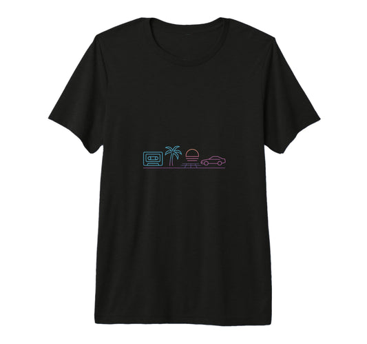 80S Synthwave Tri Blend T-Shirt - Novelty Apparel Unisex - T-Shirt, Sweatshirt, Hoodie