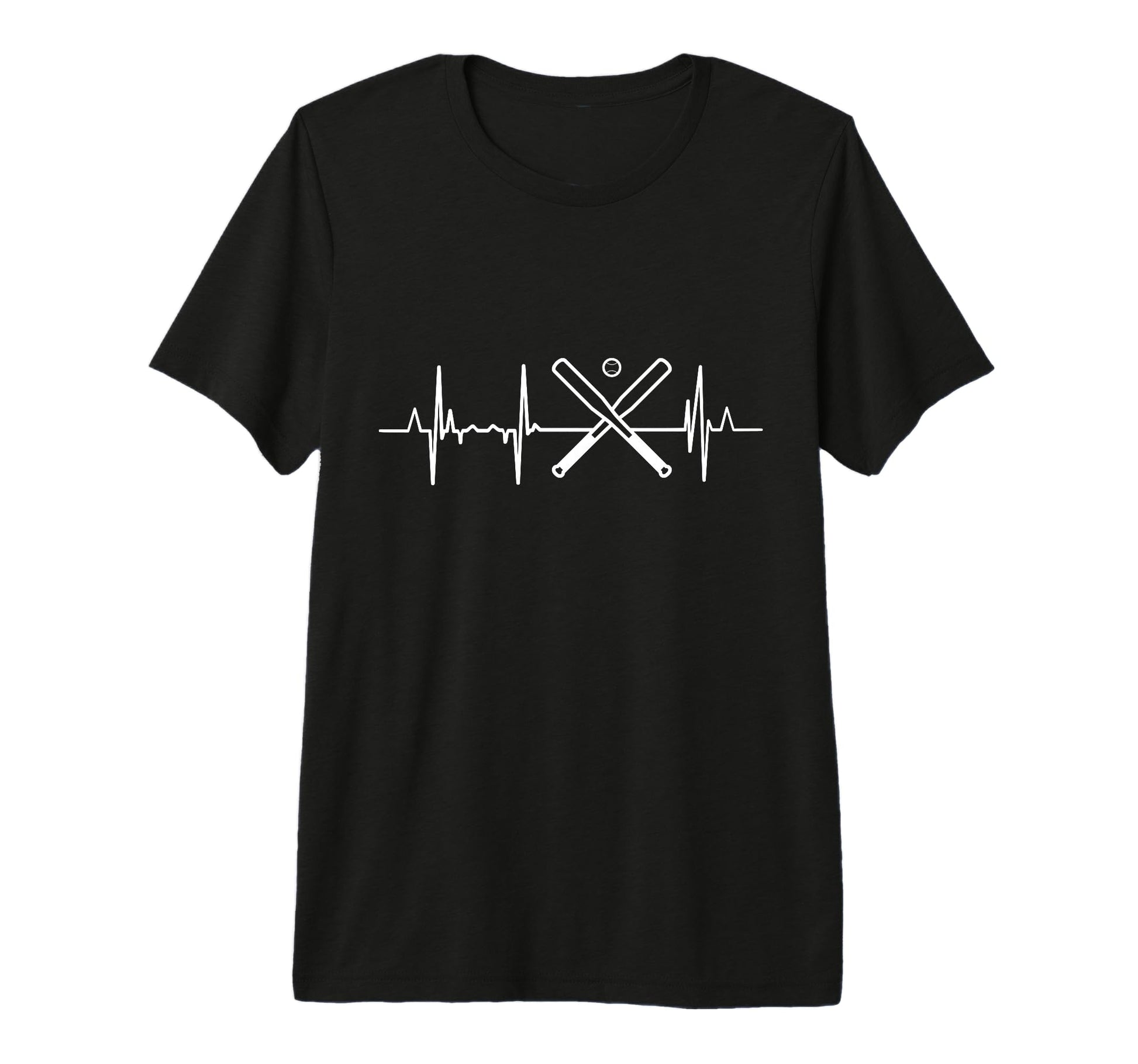 Baseball Heartbeat Tri Blend T-Shirt - Unique Graphic Unisex - T-Shirt, Sweatshirt, Hoodie