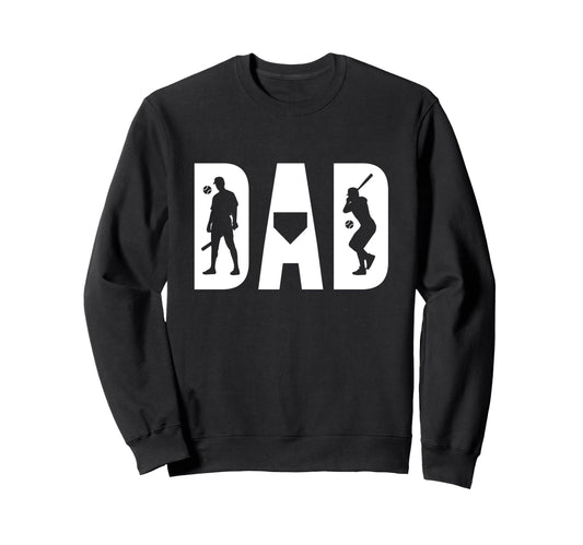 Baseball Dad Fathers Day Birthday Sweatshirt - Minimalist Print Unisex - T-Shirt, Sweatshirt, Hoodie