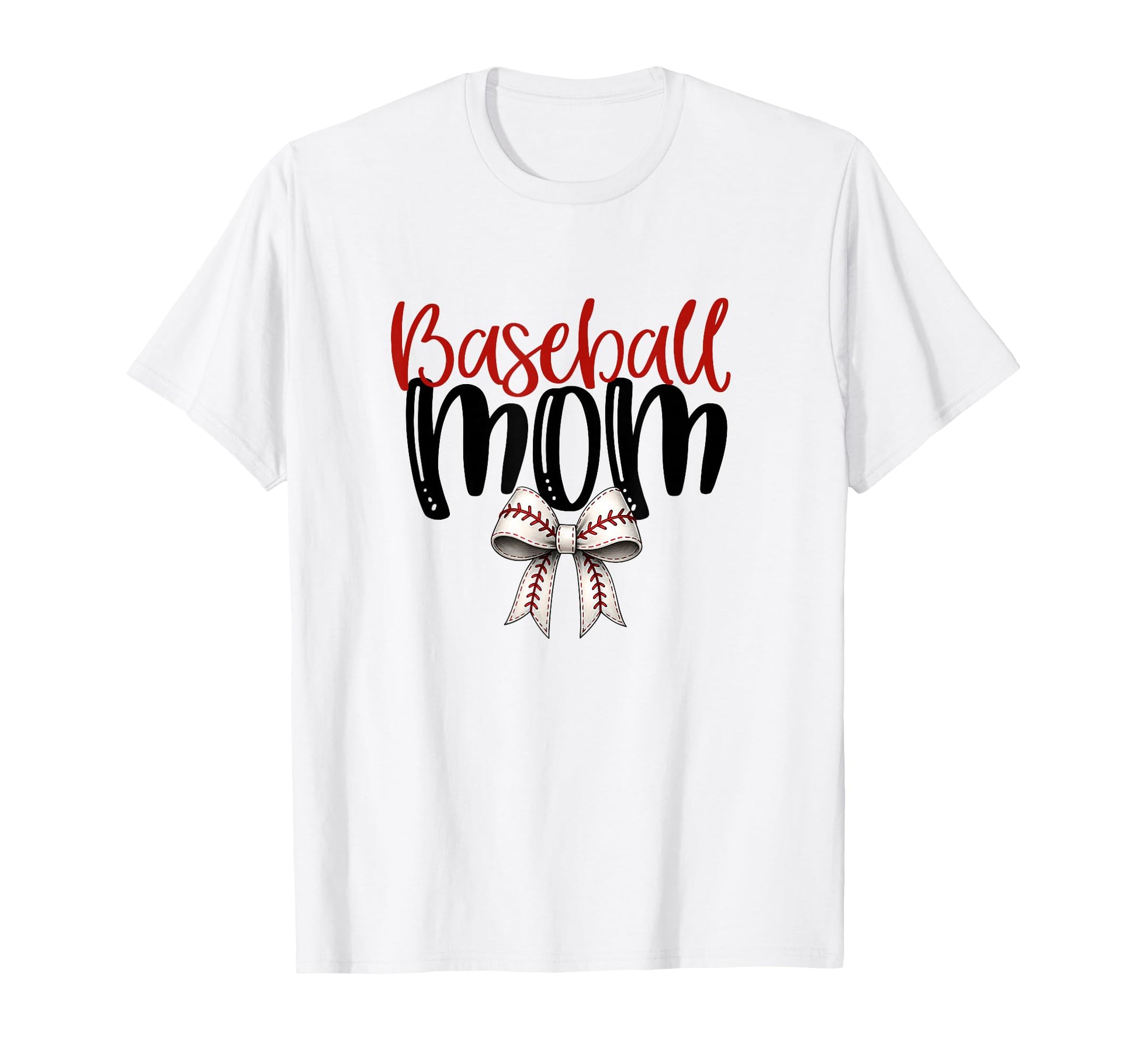 Baseball Mom Coquette Bow Game Day T-Shirt - Minimalist Print Unisex - T-Shirt, Sweatshirt, Hoodie