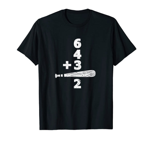 6 4 3 2 Double Play Baseball Player T-Shirt - Unique Graphic for Adults - T-Shirt, Sweatshirt, Hoodie
