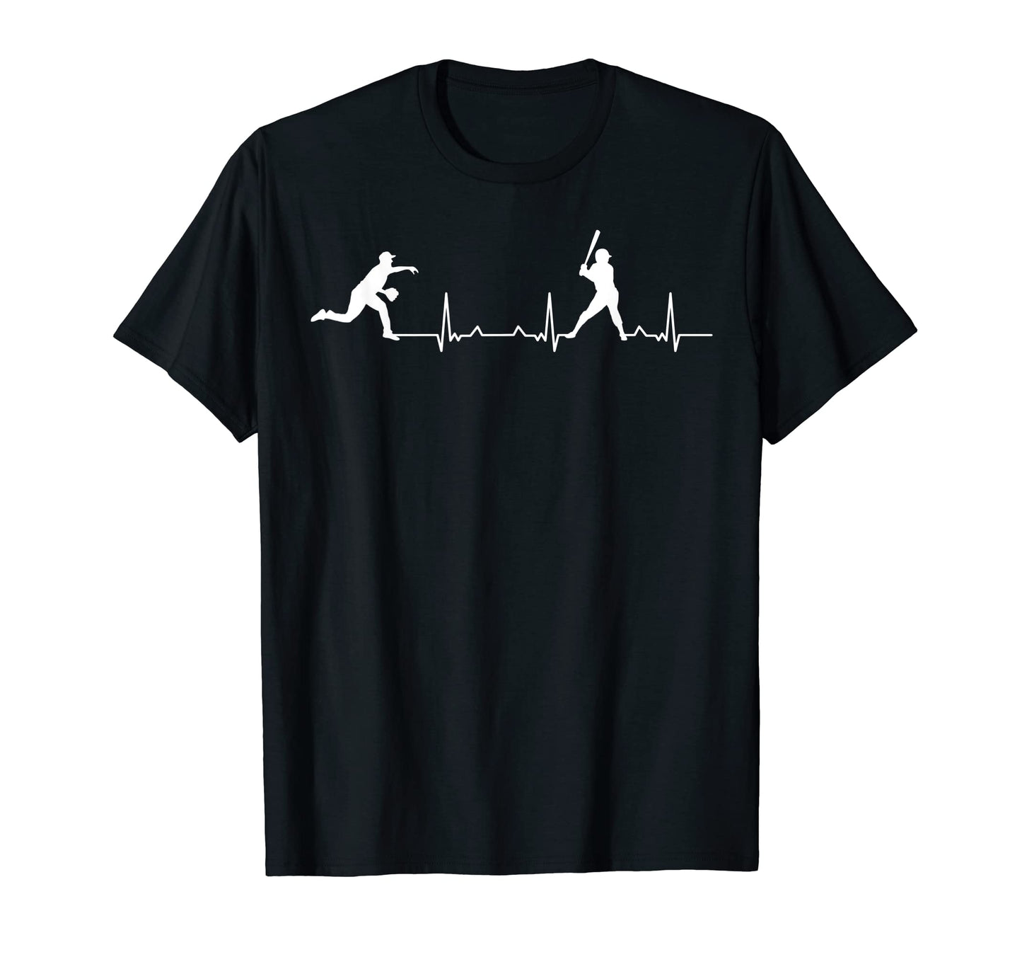 Baseball Game Lover Heartbeat T-Shirt - Casual Everyday Wear Men Women - T-Shirt, Sweatshirt, Hoodie