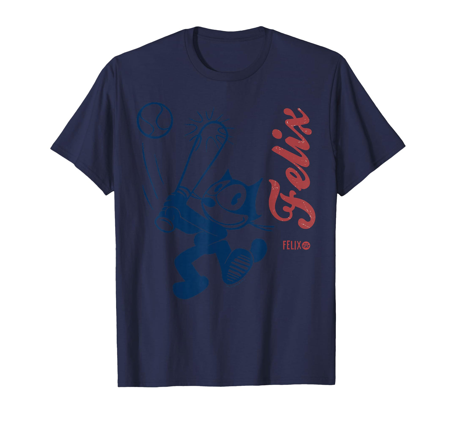 Felix Cat Home Run Baseball Americana T-Shirt - Custom Art Print Unisex - T-Shirt, Sweatshirt, Hoodie