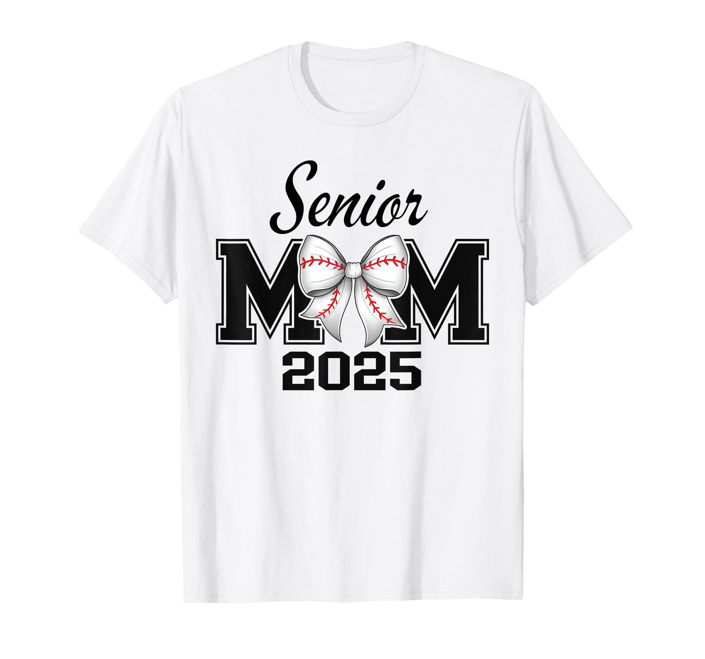 Senior Mom 2025 Baseball Bow T-Shirt - Fun Novelty Design for Adults - T-Shirt, Sweatshirt, Hoodie