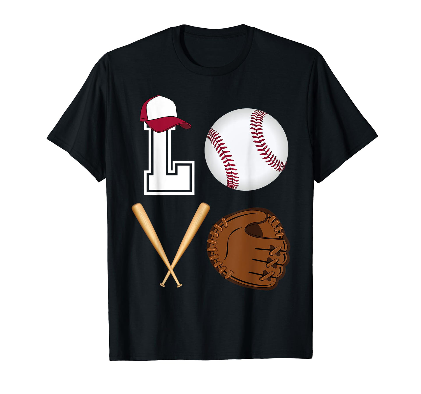 I Love Baseball Valentines Glove T-Shirt - Minimalist Print Men Women - T-Shirt, Sweatshirt, Hoodie
