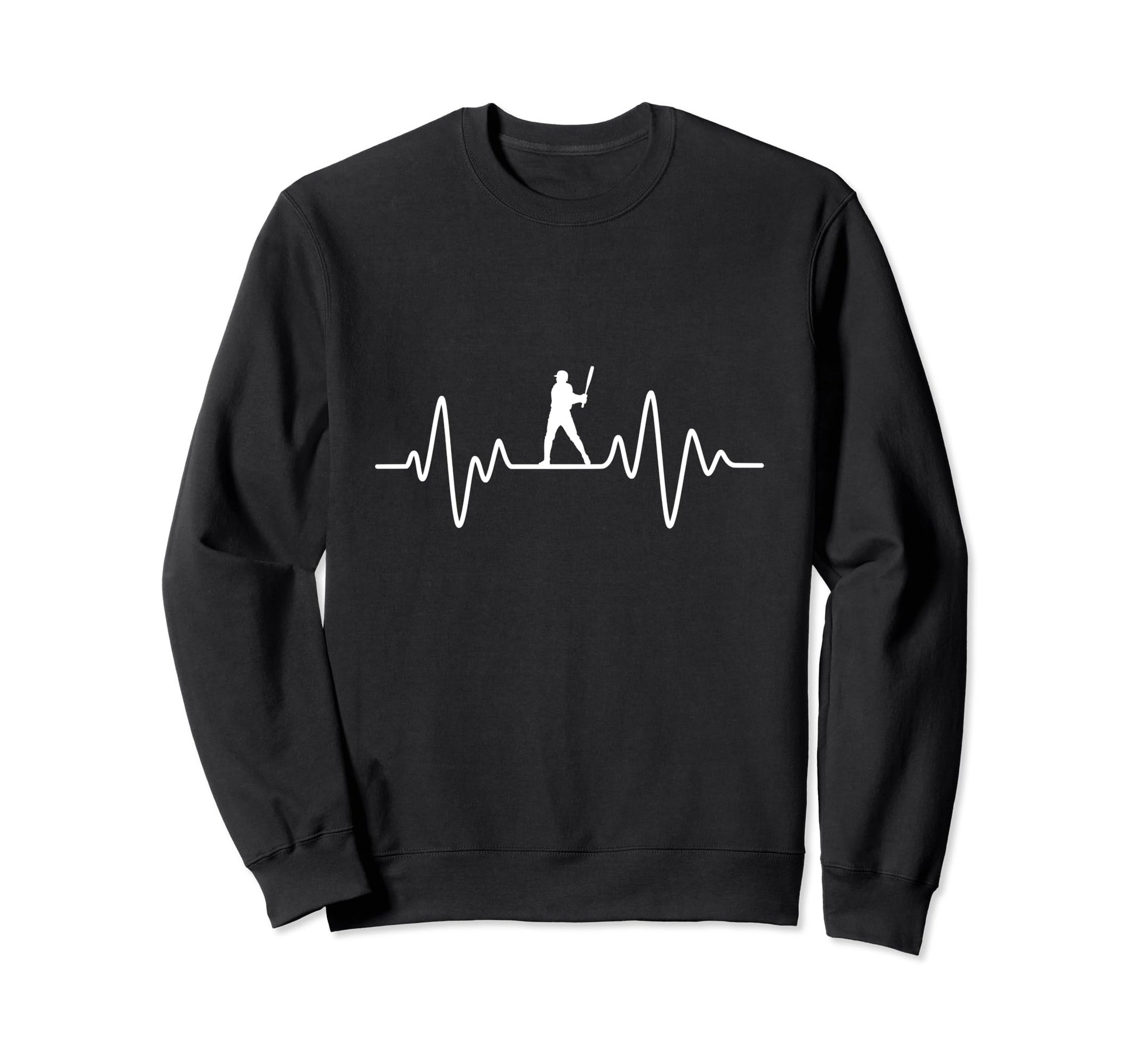 Baseball Heartbeat I Love Sweatshirt - Casual Everyday Wear Men Women - T-Shirt, Sweatshirt, Hoodie