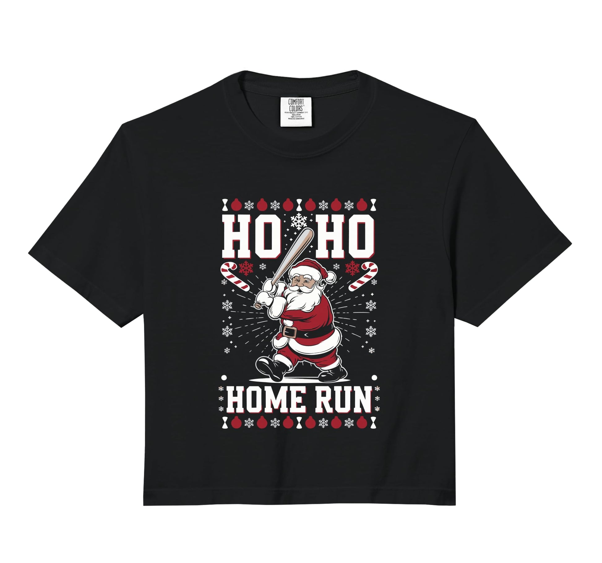 Ho Ho Home Run Comfort Colors Crop T-Shirt - Fun Novelty Design Unisex - T-Shirt, Sweatshirt, Hoodie