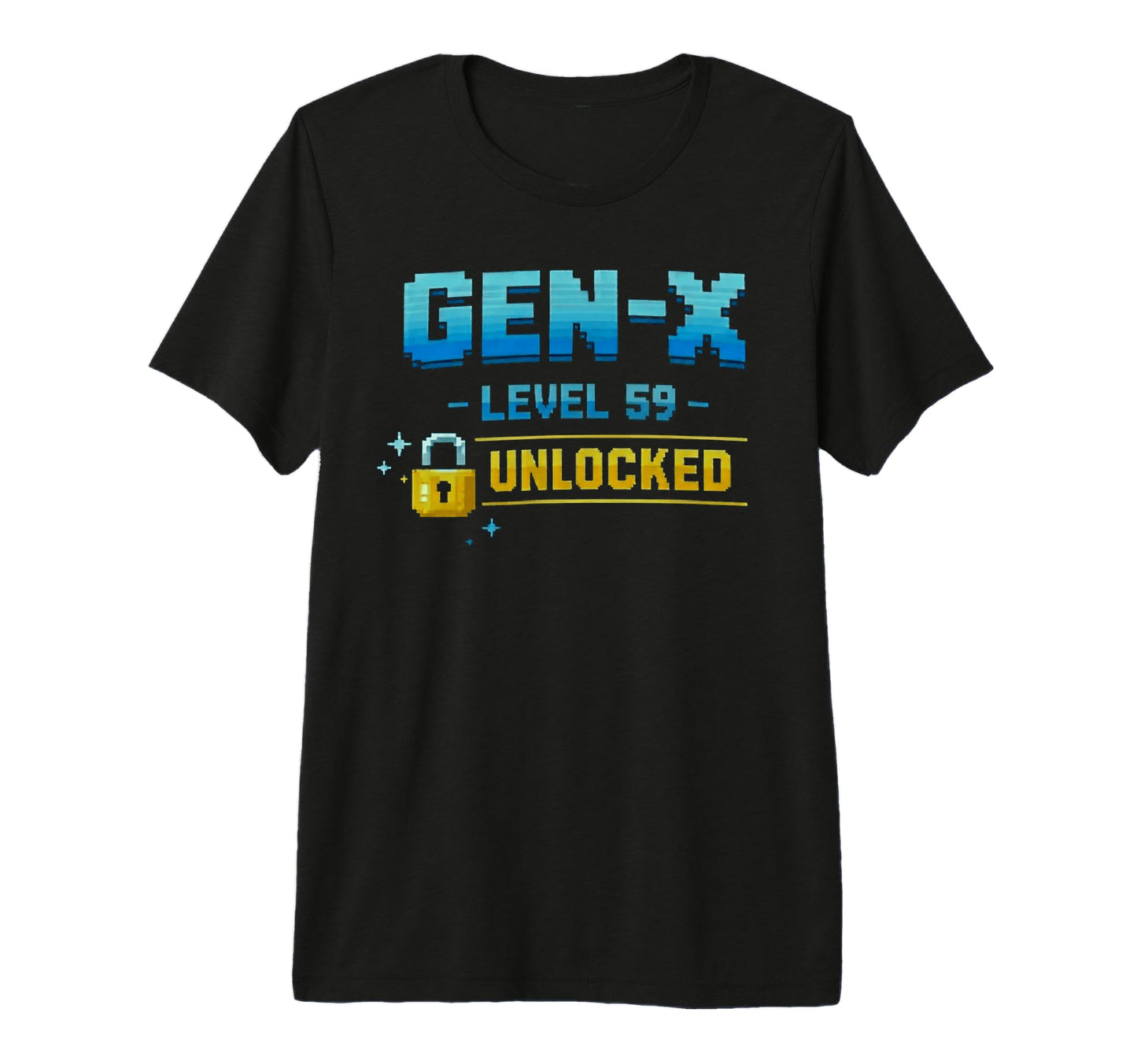 Gen X Level 59 Unlocked Gamer T-Shirt - Minimalist Print for Adults - T-Shirt, Sweatshirt, Hoodie
