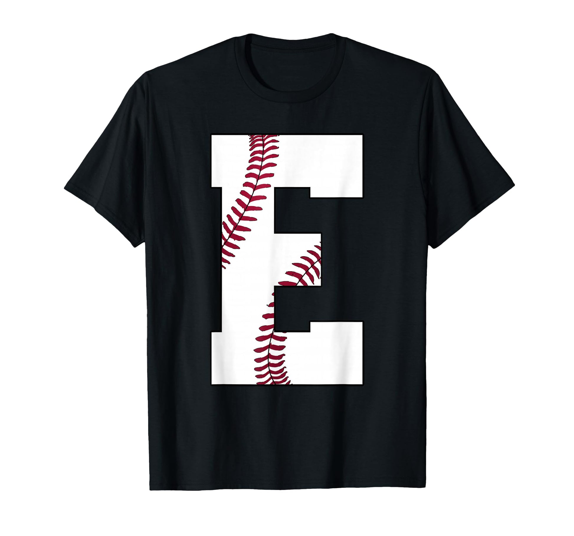 E Baseball Initial Personalized T-Shirt - Custom Art Print Men Women - T-Shirt, Sweatshirt, Hoodie