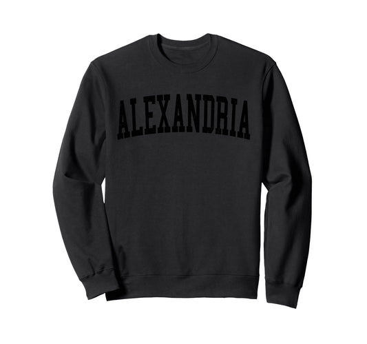 Alexandria Va Distressed Black Varsity Sweatshirt - Graphic Print Unisex - T-Shirt, Sweatshirt, Hoodie