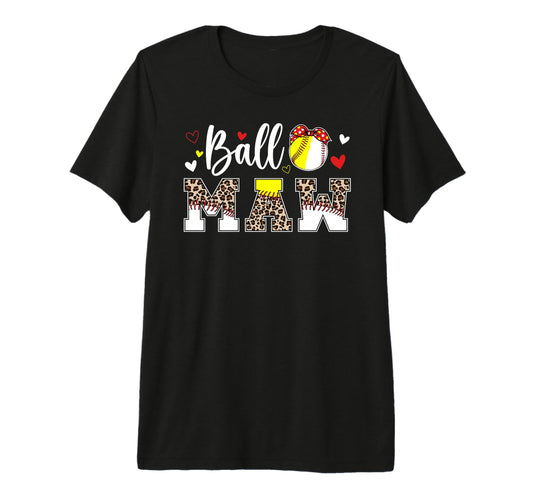 Ball Maw Leopard Softball Baseball Maw T-Shirt - Trendy Graphic for Adults - T-Shirt, Sweatshirt, Hoodie