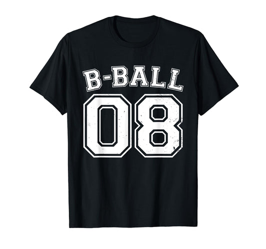 B Ball Basketball Player Number 08 T-Shirt - Graphic Print for Adults - T-Shirt, Sweatshirt, Hoodie