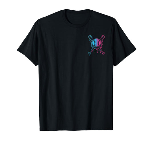 Baseball Home Run Ice Cream Drip T-Shirt - Aesthetic Graphic for Adults - T-Shirt, Sweatshirt, Hoodie