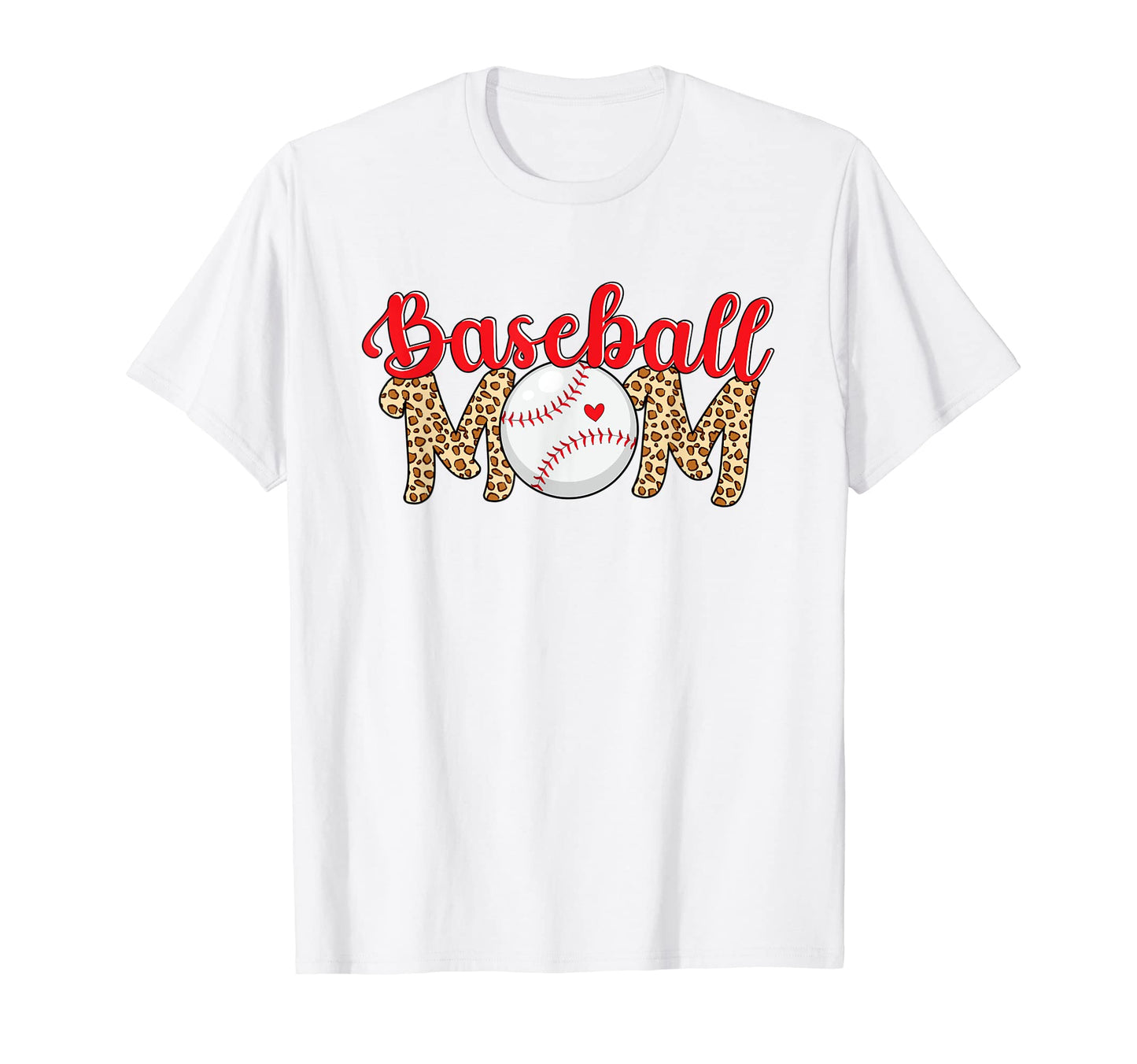Baseball Mom Leopard Mothers Day T-Shirt - Graphic Print for Adults - T-Shirt, Sweatshirt, Hoodie