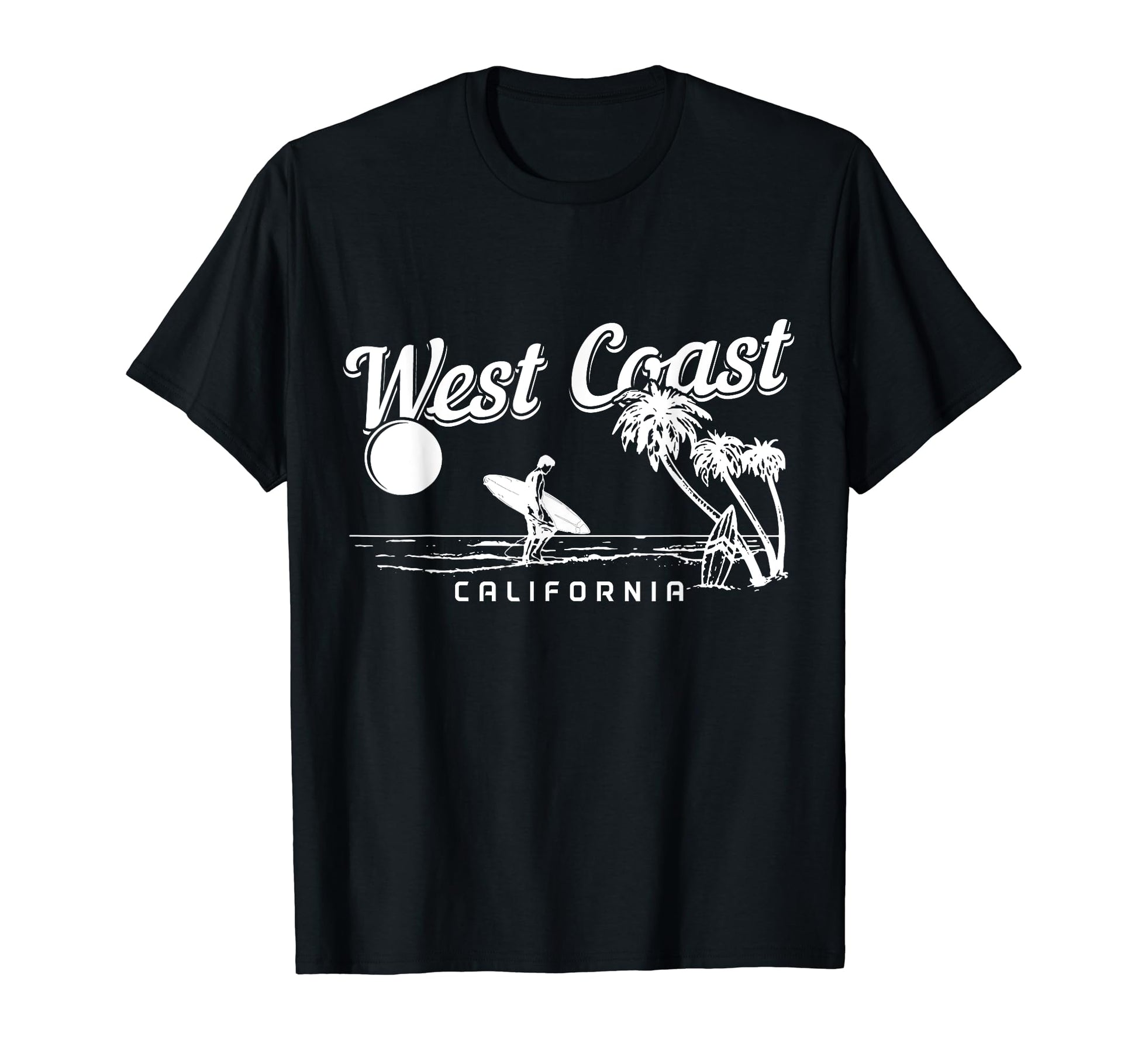 West Coast California Beach Surf T-Shirt - Fun Novelty Design Men Women - T-Shirt, Sweatshirt, Hoodie