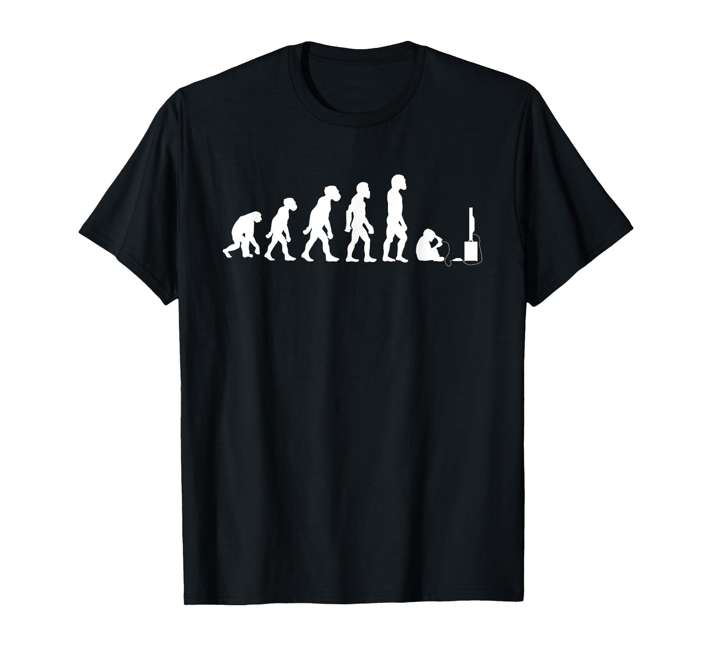 Funny Human Gaming Evolution Gamer T-Shirt - Minimalist Print for Adults - T-Shirt, Sweatshirt, Hoodie