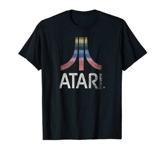 Atari Rainbow Washed Out Logo T-Shirt - Custom Art Print Unisex - T-Shirt, Sweatshirt, Hoodie