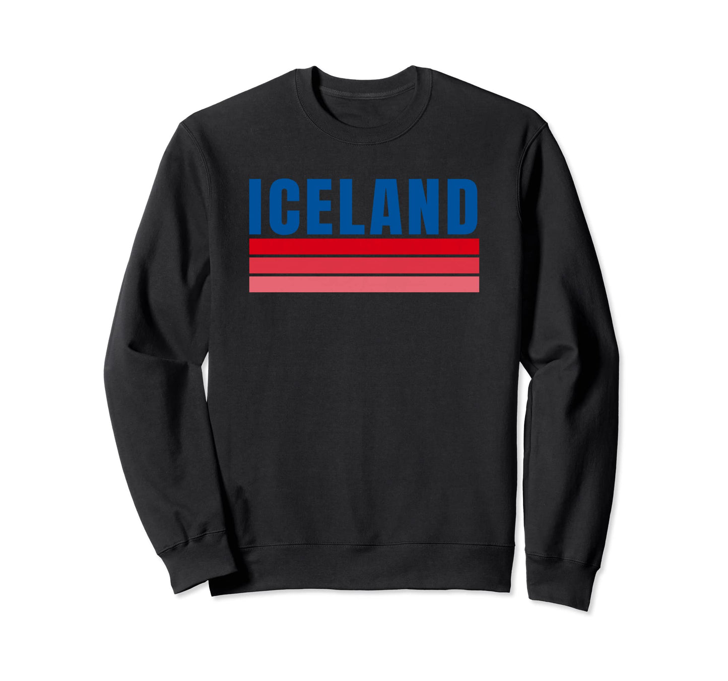 Stylish Iceland Blue Red Striped Sweatshirt - Streetwear Style Men Women - T-Shirt, Sweatshirt, Hoodie