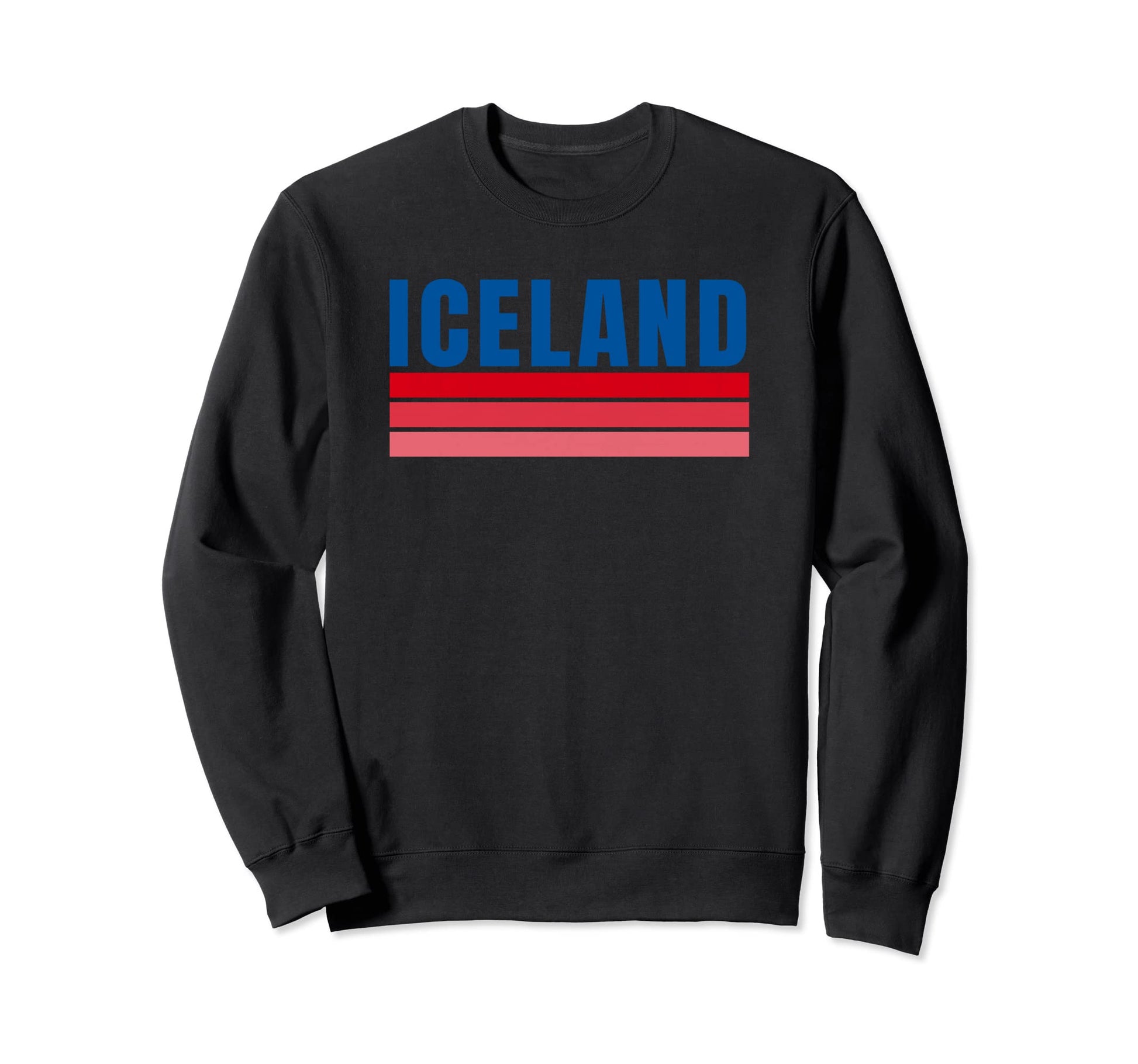Stylish Iceland Blue Red Striped Sweatshirt - Streetwear Style Men Women - T-Shirt, Sweatshirt, Hoodie