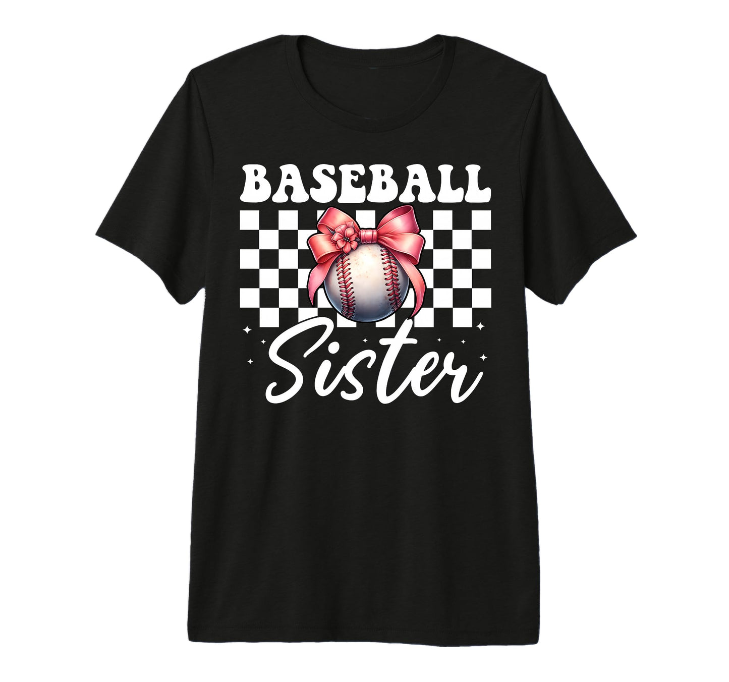 Baseball Sister Baseball Coquette Bow Tri T-Shirt - Unique Graphic Unisex - T-Shirt, Sweatshirt, Hoodie