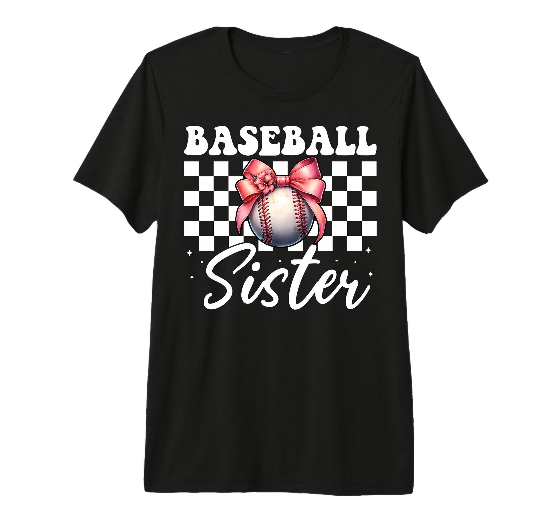 Baseball Sister Baseball Coquette Bow Tri T-Shirt - Unique Graphic Unisex - T-Shirt, Sweatshirt, Hoodie