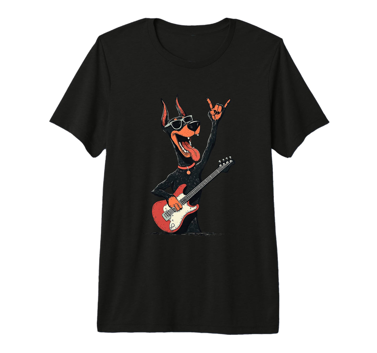 Funny Rock Dog Guitar Playing T-Shirt - Streetwear Style for Adults - T-Shirt, Sweatshirt, Hoodie