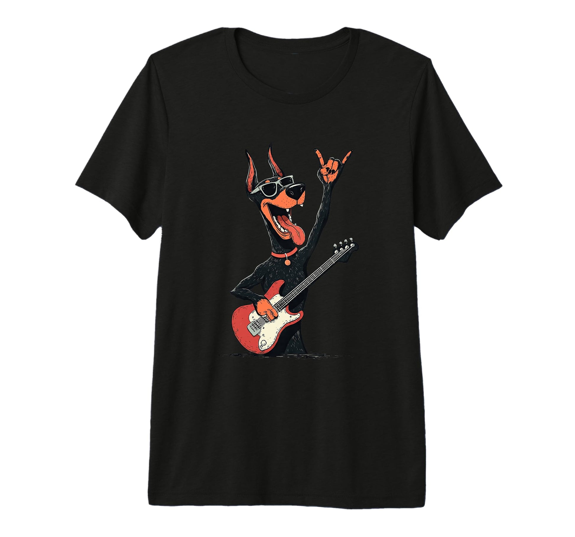 Funny Rock Dog Guitar Playing T-Shirt - Streetwear Style for Adults - T-Shirt, Sweatshirt, Hoodie