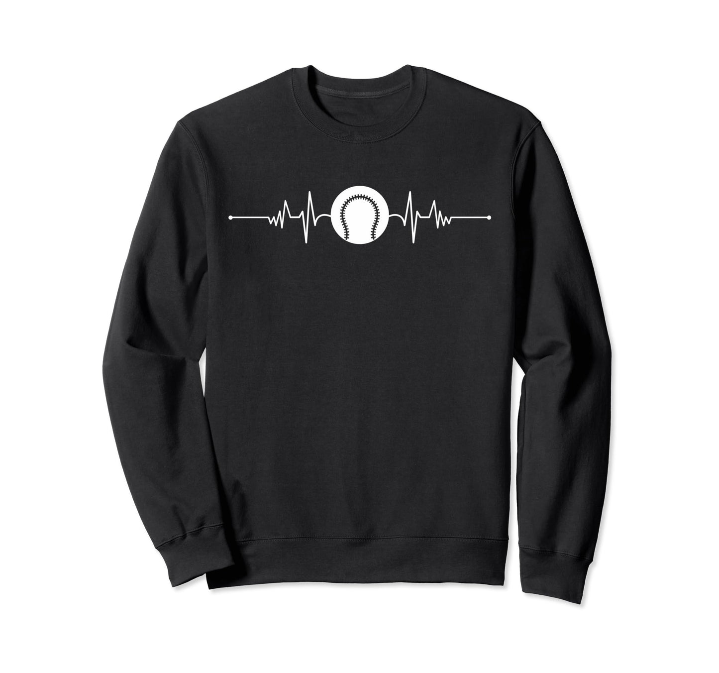 Heartbeat Baseball Player Funny Sweatshirt - Casual Everyday Wear Unisex - T-Shirt, Sweatshirt, Hoodie