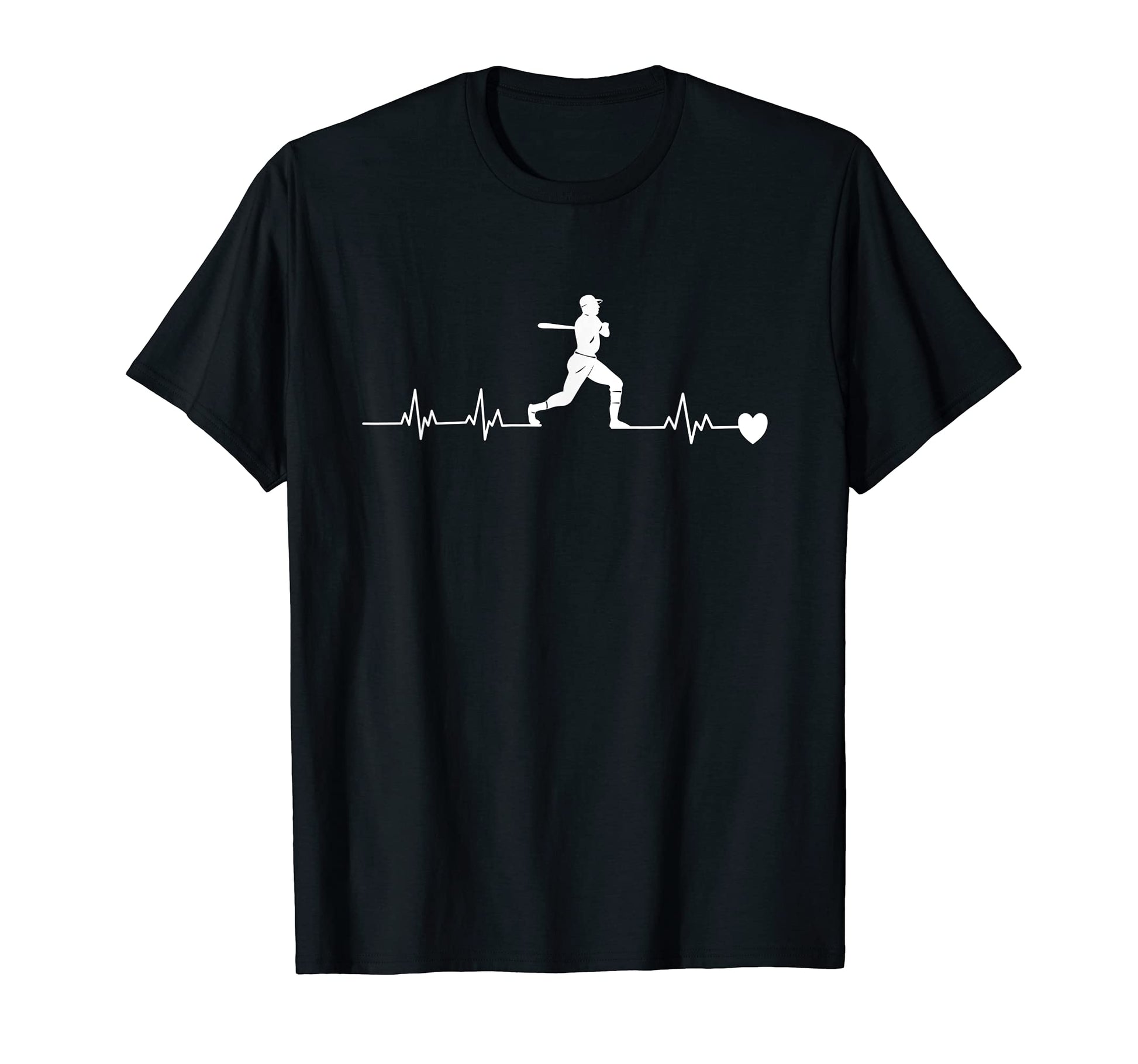 Baseball Heartbeat Ekg Heart Line T-Shirt - Minimalist Print for Adults - T-Shirt, Sweatshirt, Hoodie