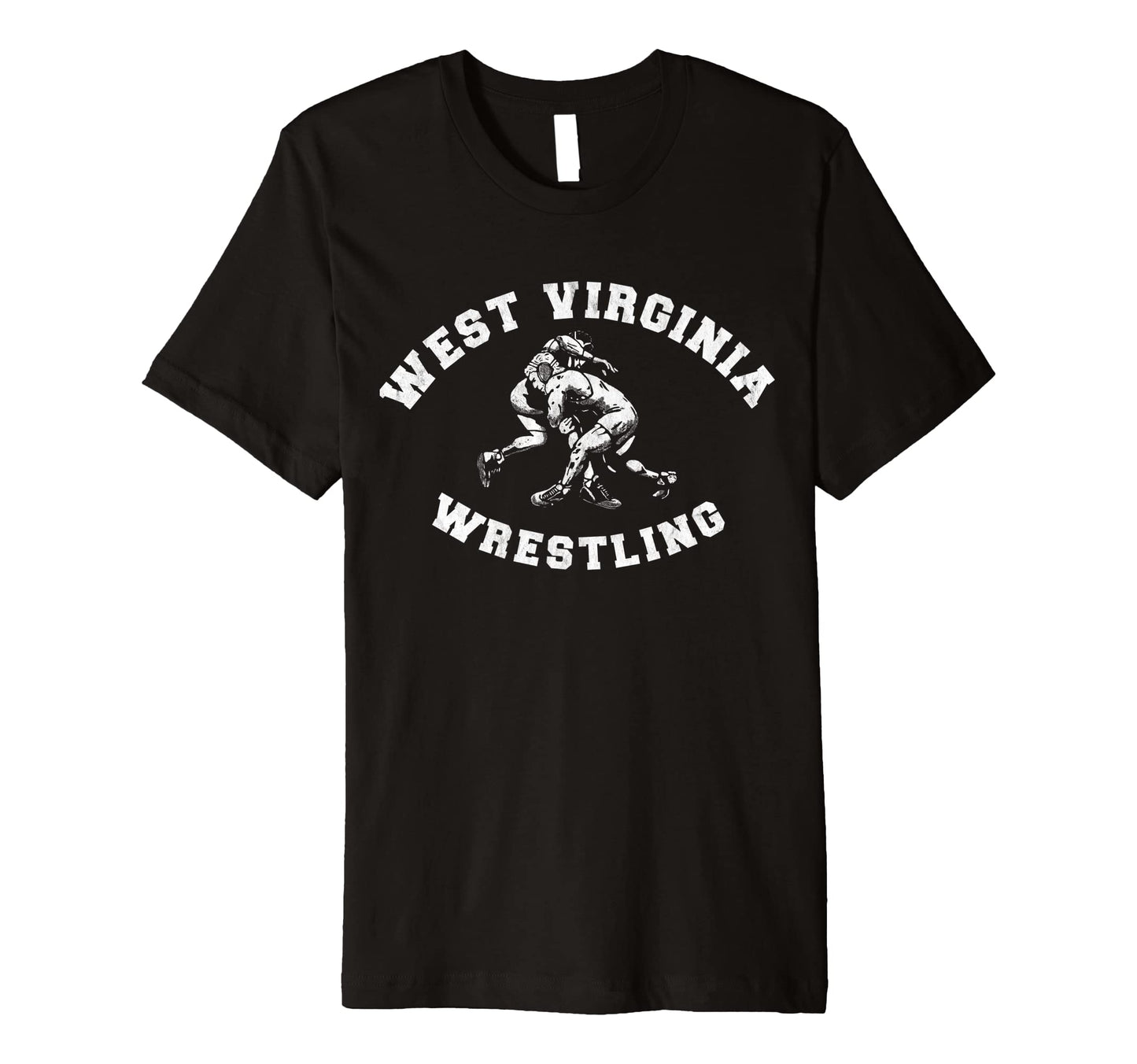 West Virginia Wrestling Distressed T-Shirt - Graphic Print for Adults - T-Shirt, Sweatshirt, Hoodie