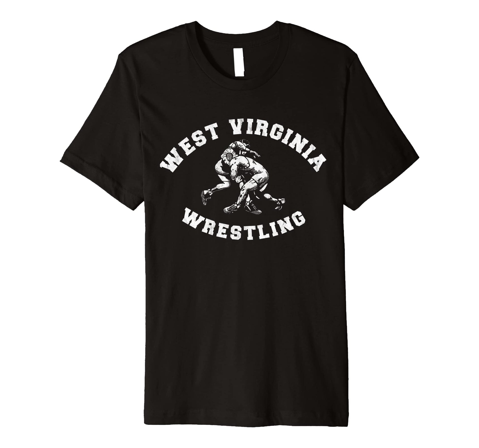 West Virginia Wrestling Distressed T-Shirt - Graphic Print for Adults - T-Shirt, Sweatshirt, Hoodie