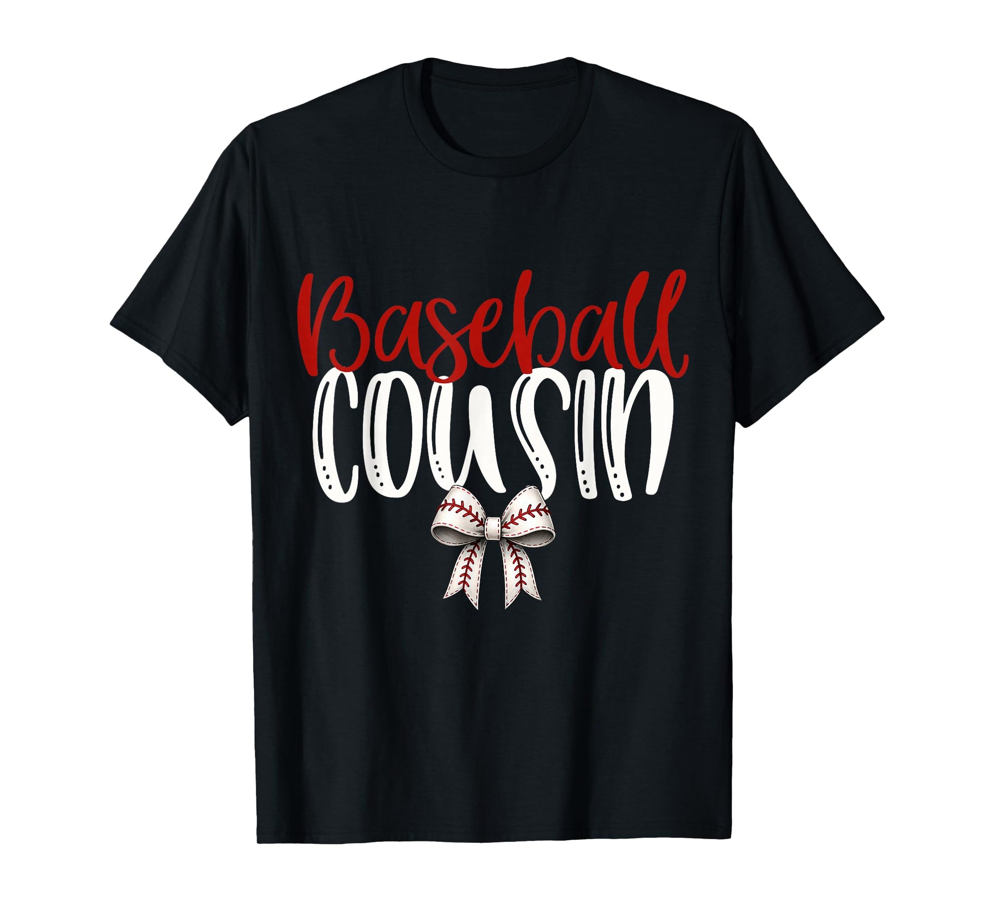 Baseball Cousin Coquette Bow Game Day T-Shirt - Unique Graphic for Adults - T-Shirt, Sweatshirt, Hoodie