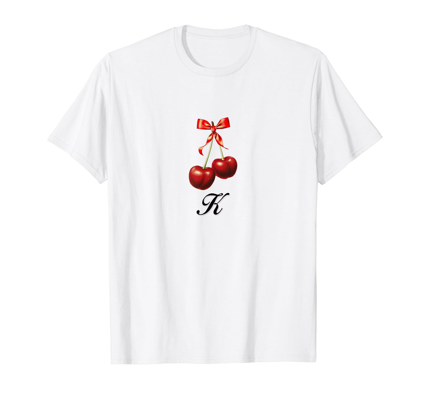 K Cherry Coquette Bow Girlcore Y2K T-Shirt - Unique Graphic Unisex - T-Shirt, Sweatshirt, Hoodie