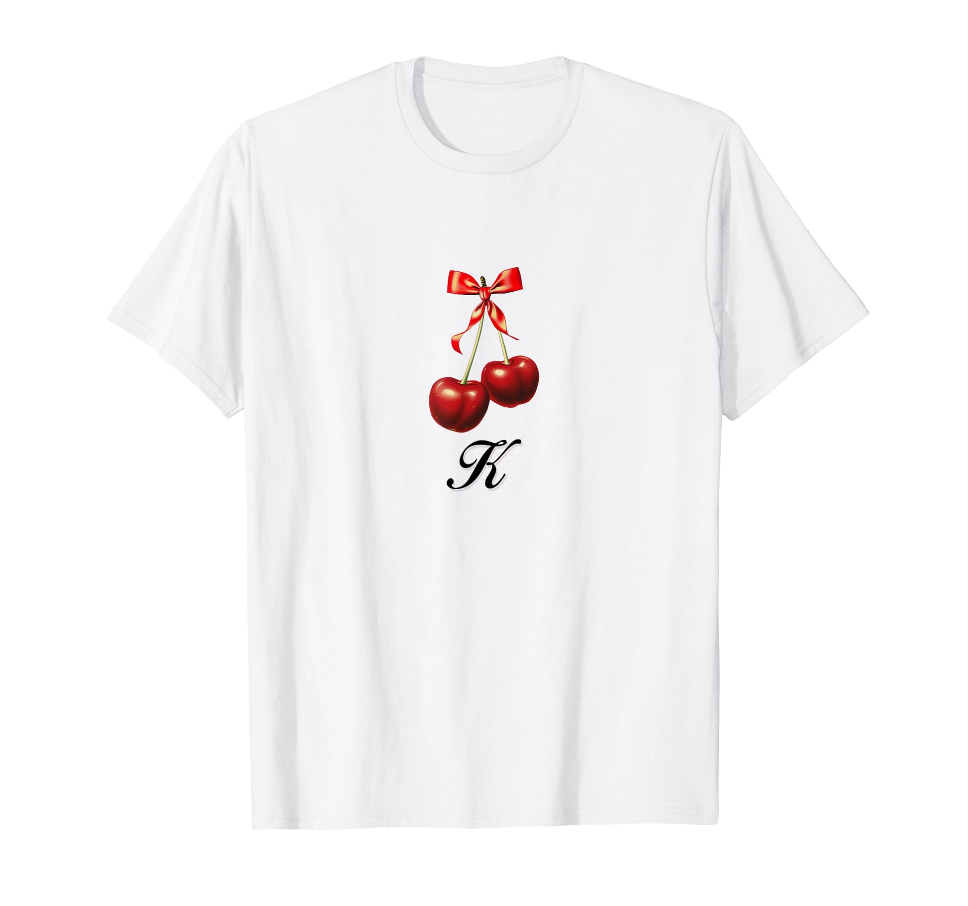 K Cherry Coquette Bow Girlcore Y2K T-Shirt - Unique Graphic Unisex - T-Shirt, Sweatshirt, Hoodie