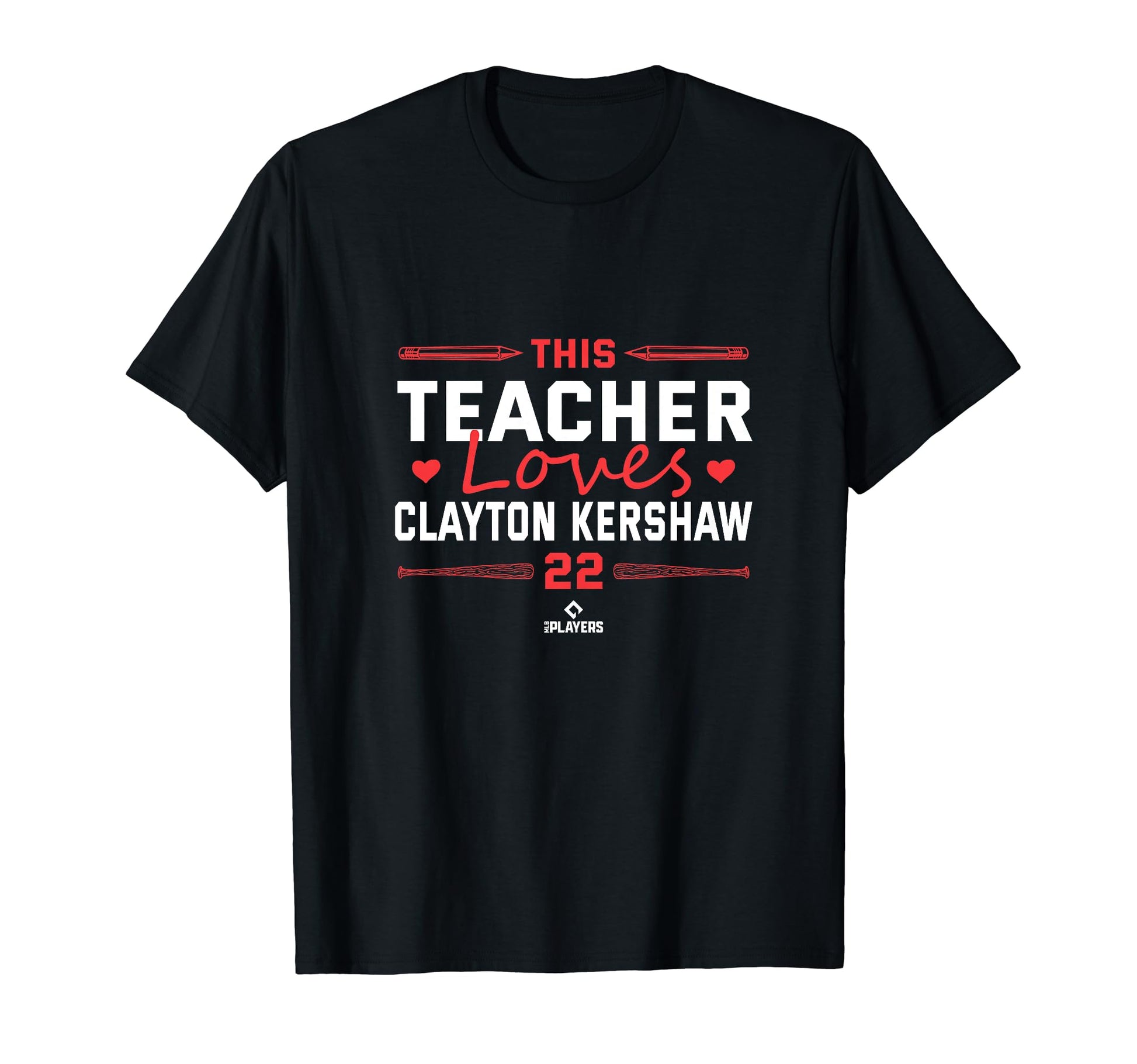 This Teacher Loves Clayton Kershaw T-Shirt - Custom Art Print for Adults - T-Shirt, Sweatshirt, Hoodie