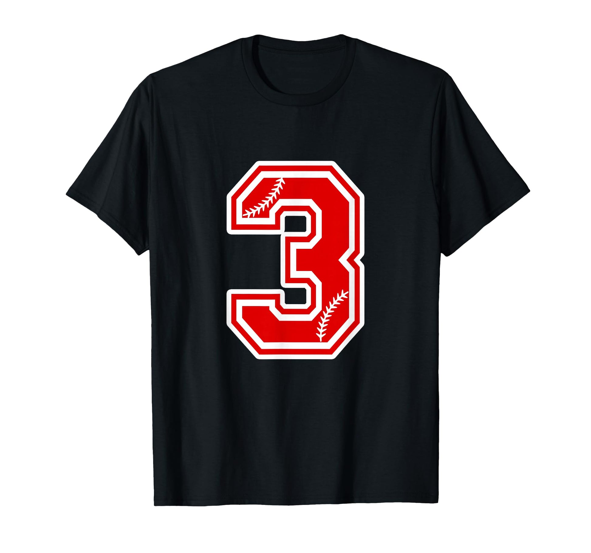 Number 3 Red Baseball Number 3Rd T-Shirt - Casual Everyday Wear for Adults - T-Shirt, Sweatshirt, Hoodie