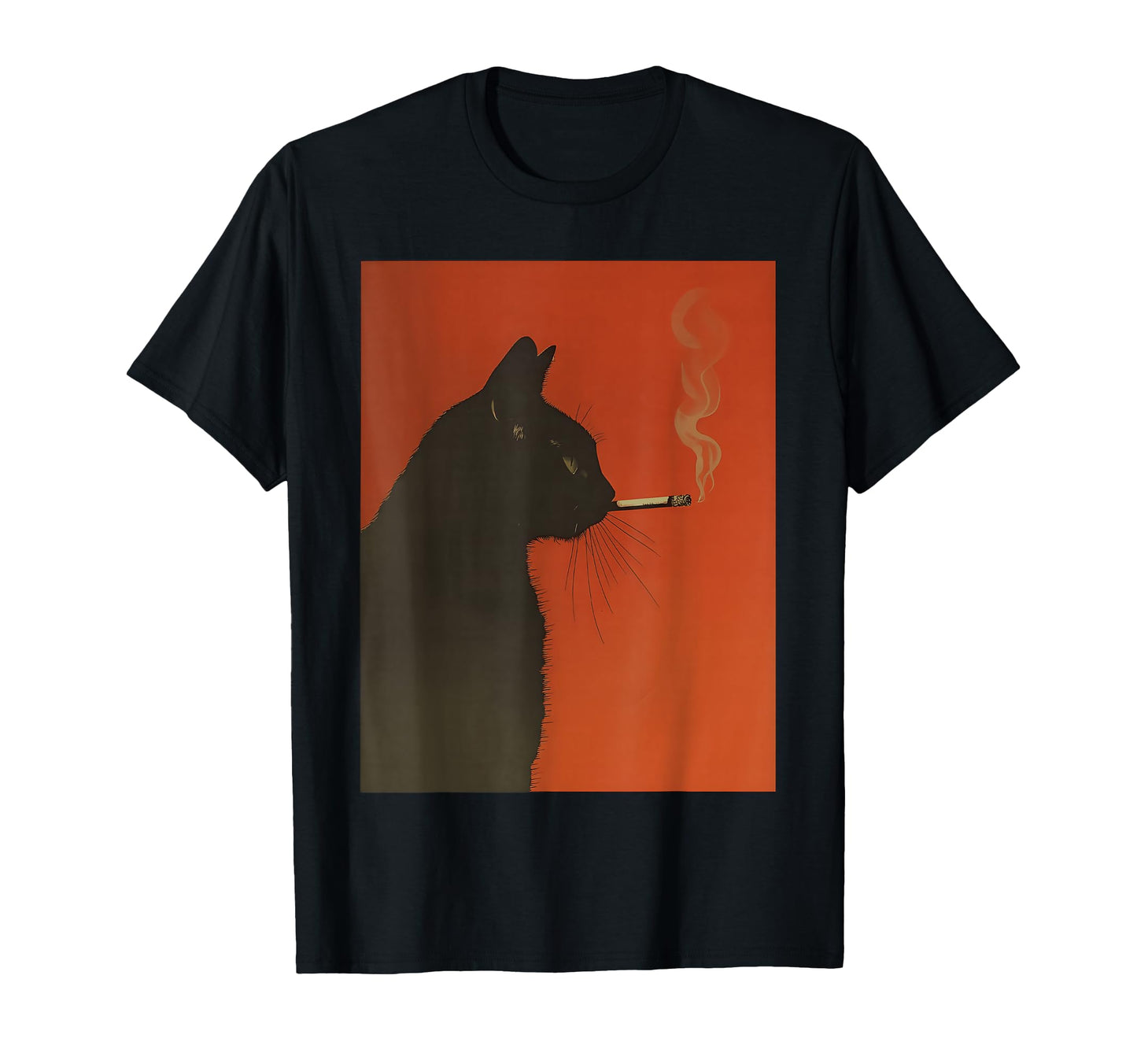 Smoking Black Cat Moody Noir Cat T-Shirt - Streetwear Style for Adults - T-Shirt, Sweatshirt, Hoodie