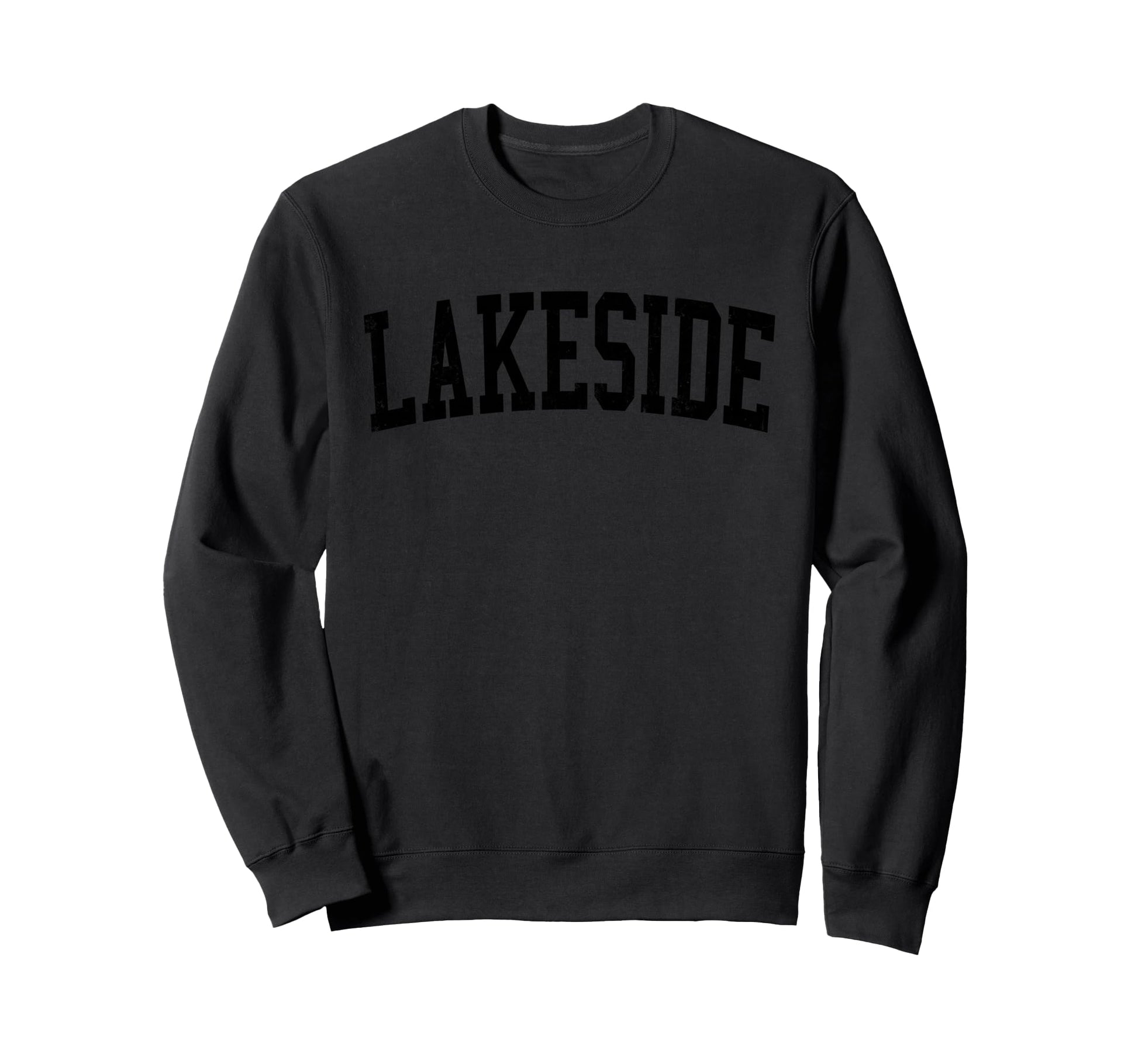 Lakeside Fl Distressed Black Sweatshirt - Custom Art Print for Adults - T-Shirt, Sweatshirt, Hoodie