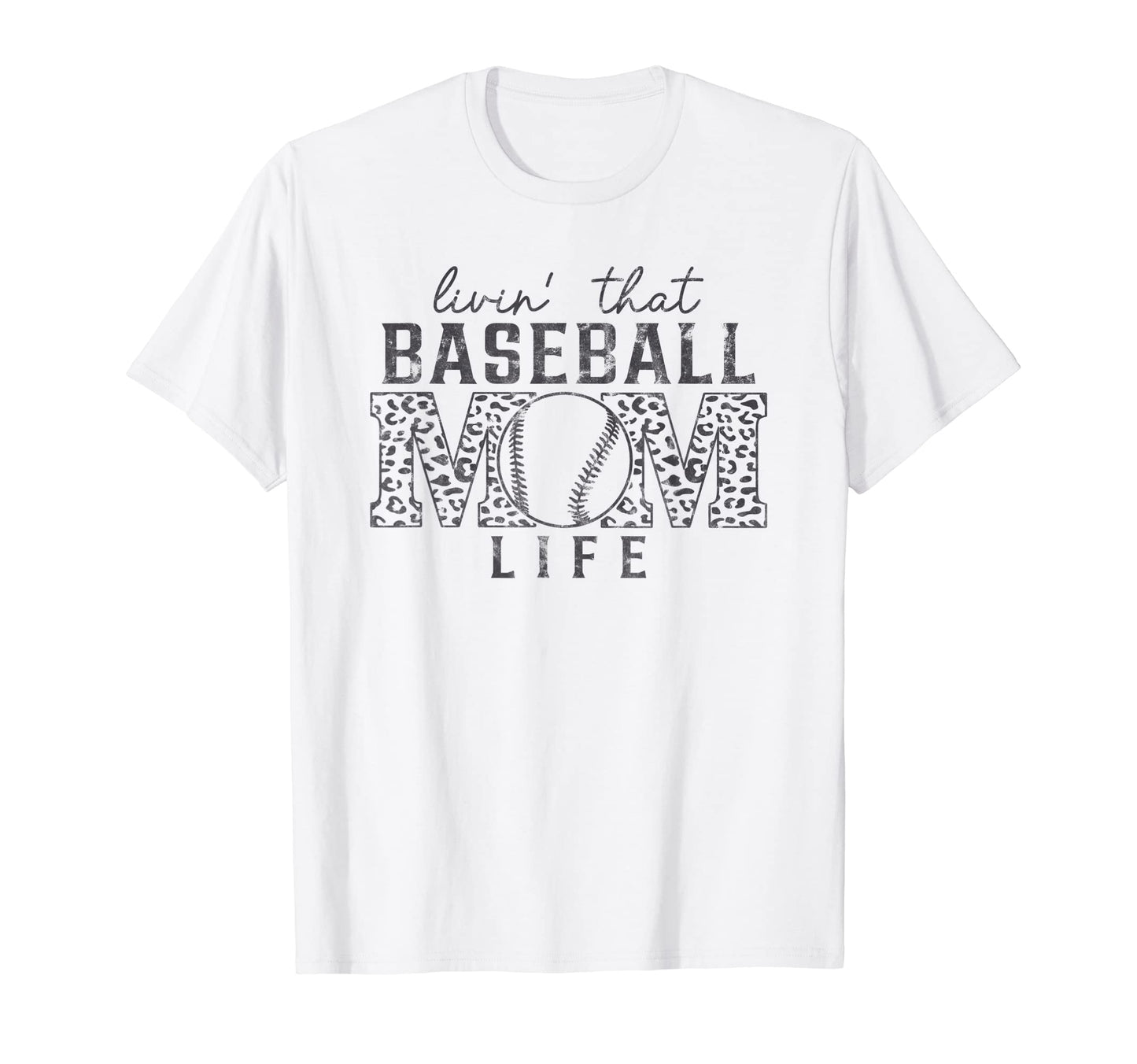 Living That Baseball Mom Life Leopard T-Shirt - Custom Art Print Men Women - T-Shirt, Sweatshirt, Hoodie