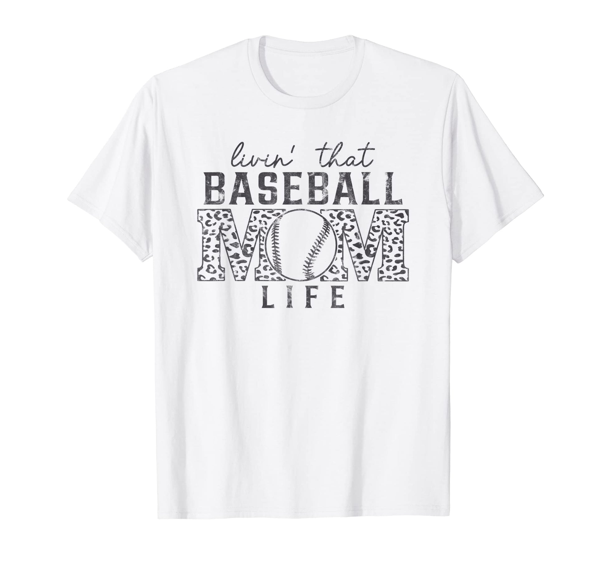 Living That Baseball Mom Life Leopard T-Shirt - Custom Art Print Men Women - T-Shirt, Sweatshirt, Hoodie