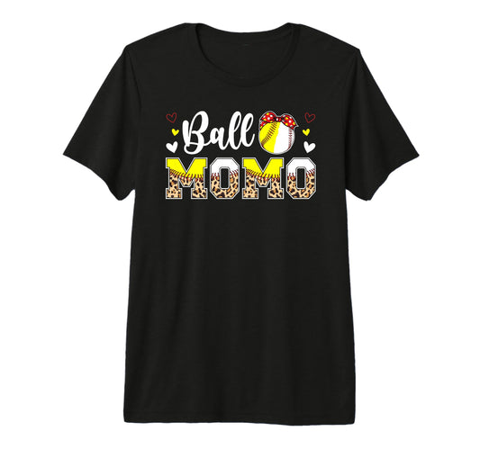Ball Momo Leopard Softball Baseball T-Shirt - Novelty Apparel for Adults - T-Shirt, Sweatshirt, Hoodie