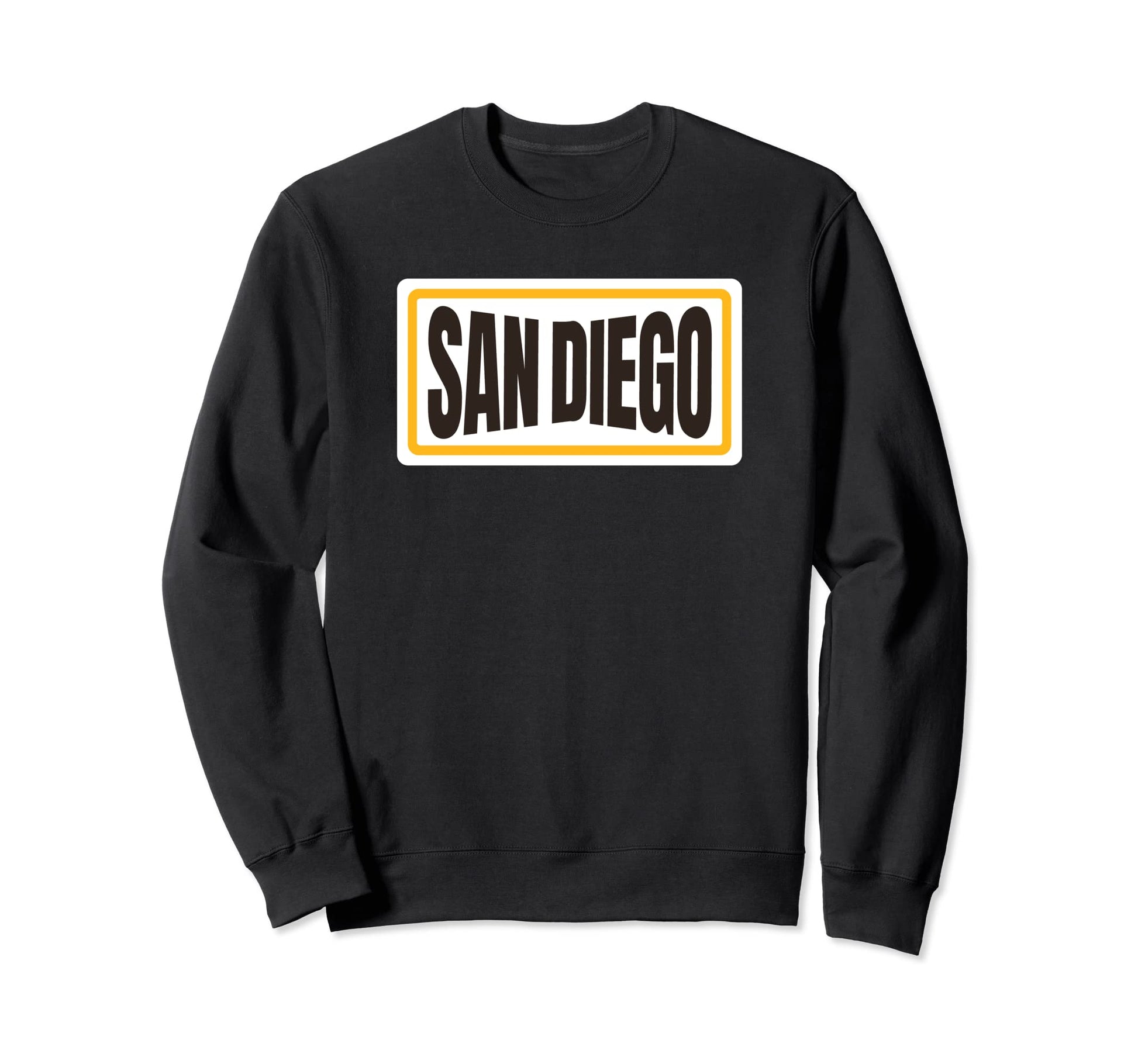 Fun San Diego Brown Yellow Striped Sweatshirt - Novelty Apparel for Adults - T-Shirt, Sweatshirt, Hoodie