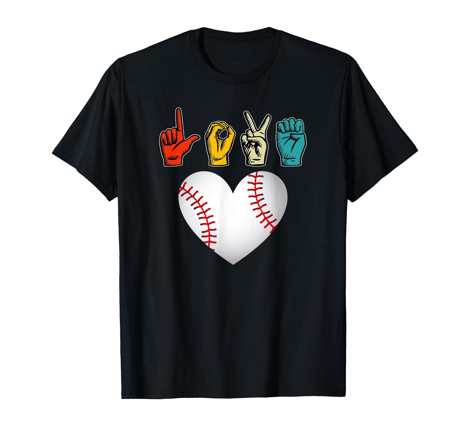 Baseball Love Sign Language Interpreter T-Shirt - Trendy Graphic Unisex - T-Shirt, Sweatshirt, Hoodie
