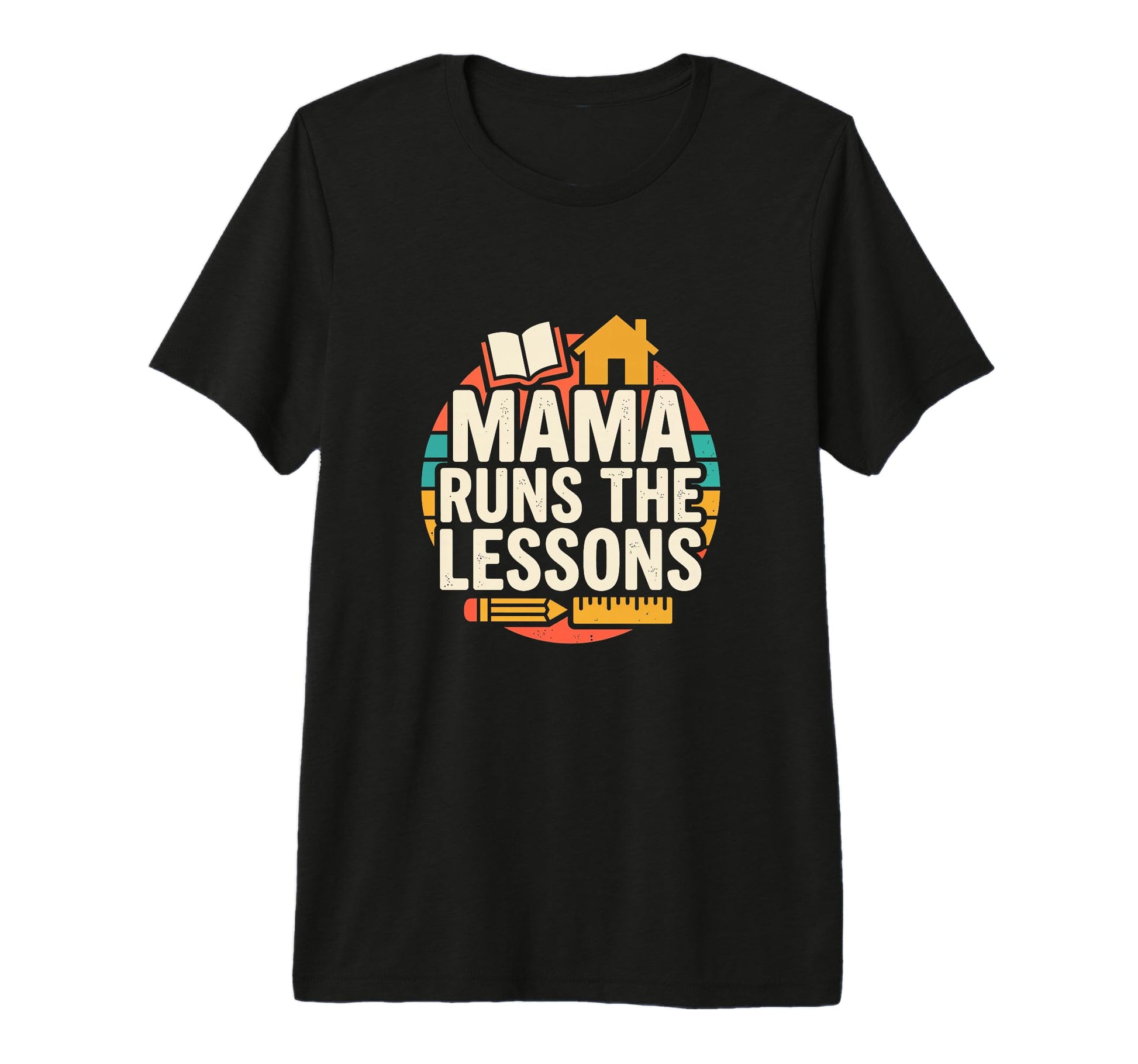 Mama Runs Lessons Homeschool Mom Tri Blend T-Shirt - Novelty Apparel Unisex - T-Shirt, Sweatshirt, Hoodie
