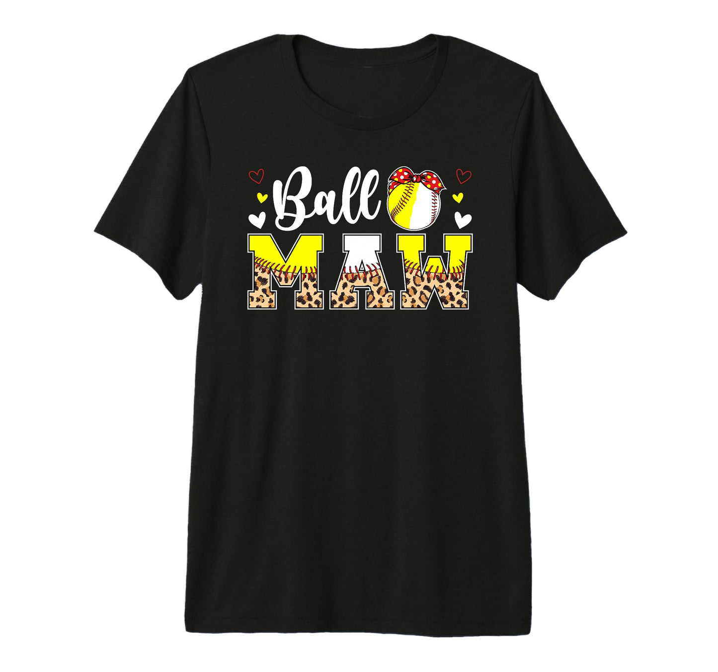 Ball Maw Leopard Softball Baseball Maw T-Shirt - Graphic Print Men Women - T-Shirt, Sweatshirt, Hoodie