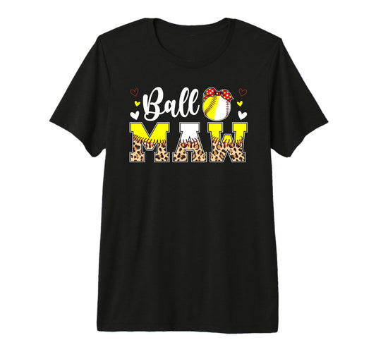 Ball Maw Leopard Softball Baseball Maw T-Shirt - Graphic Print Men Women - T-Shirt, Sweatshirt, Hoodie